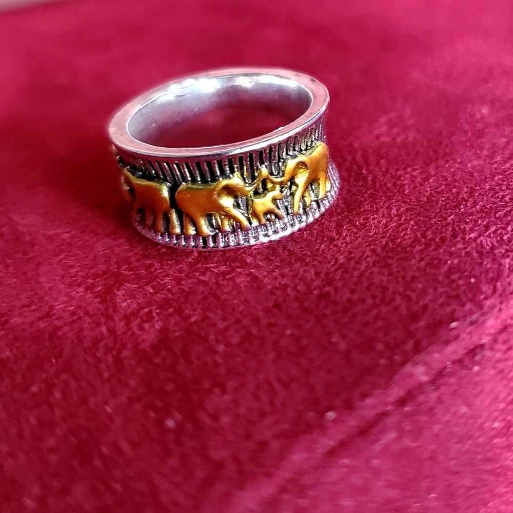 Tibetan Silver Elephant Band Ring